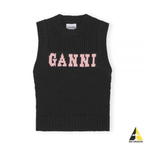 BLACK COTTON ROPE VEST (K2047 099) (블랙 코튼 로프 베스트)