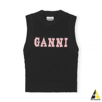 가니 BLACK COTTON ROPE VEST (K2047 099) (블랙 코튼 로프 베스트)