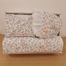[25S/S출산선물]WH)루루플라워배내저고리,속싸보,보넷 출산3종세트(35370-000-06*005-09*010-08)