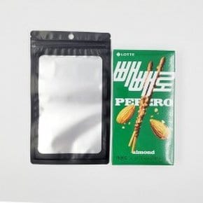 컬러지퍼백 12cmX20cm 블랙 포장용 반투명 투명백