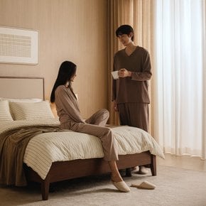 플루아 면모달 저지파자마세트 여성용 M