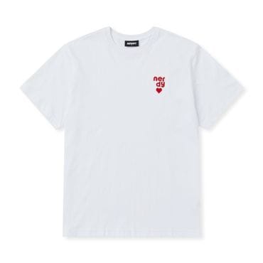 널디 하트 로고 반팔 티셔츠 화이트 PNEU25ST0300