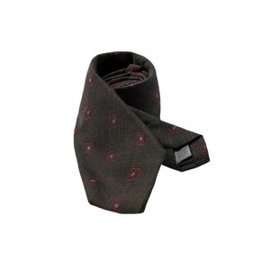 [MADE IN ITALY] 다이아몬드 실크타이 레드그린