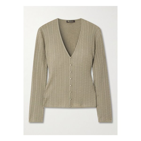 리멜라 케이블 니트 캐시미어 실크 혼방 가디건 세이지 그린 1647597355212182