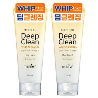 터치미 딥 클린 미셀라 휩 폼클렌저 220ml 2개