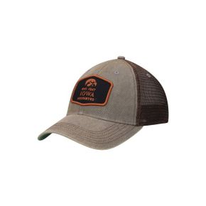 3724392 LEGACY ATHLETIC Mens Gray Iowa Hawkeyes Legacy Practice Old Favorite Trucker Snapb