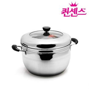 퀸센스 편리한 스테인레스 3중바닥 스팀쿠커 28cm 찜기 찜통