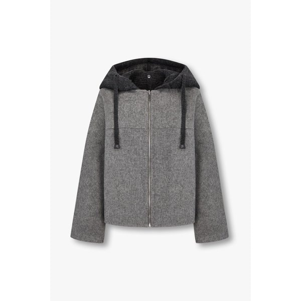 [파주점] 니트 후드 모직 집업 자켓 7126110100