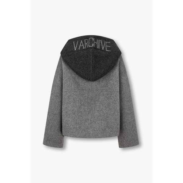 [파주점] 니트 후드 모직 집업 자켓 7126110100