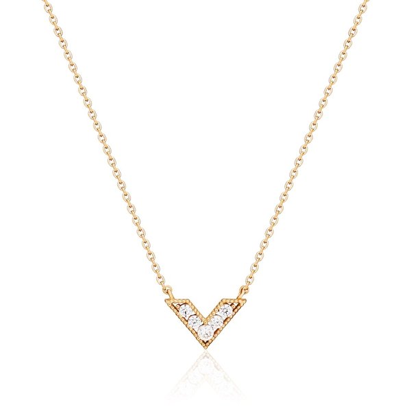 [비앤비골드] 14K 이니셜V 모티브 펜던트 체인 목걸이 MNN38799