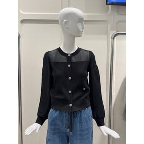 (25년 봄) 쥬크 울 블렌드 시스루 블록 가디건 Z251KSL003KH