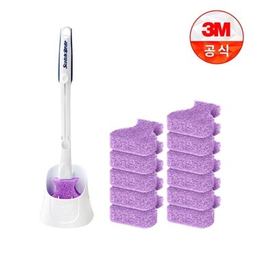 3M 변기청소 베이킹소다 크린스틱 핸들+캐디+리필 12입