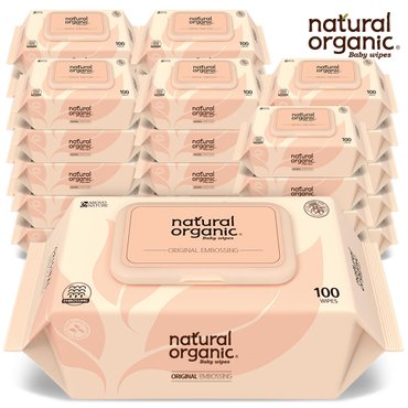 네츄럴오가닉 아기물티슈 오리지널 엠보싱 스마트캡형100매[30팩]