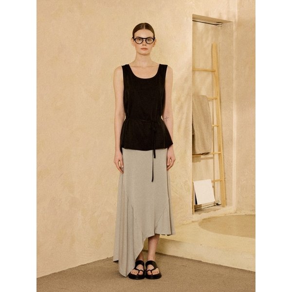 Soft Stretch Cupro Sleeveless Top Black