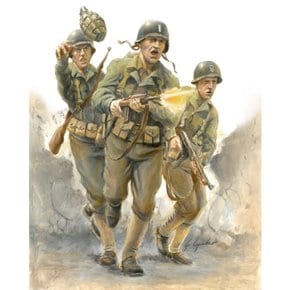 BI15603 1/56 WWII U.S Infantry(미군 인형)(인형 10 붓 1개 도료 1개 접착제 1개 포함)