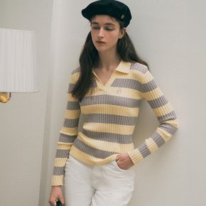 COLLAR BOARDER KNIT YELLOW