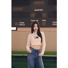 [장원영PICK] 여성 멜란지 터틀넥 플래그 스웨터 T32E7KTO51TWT1 TOMMY JEANS