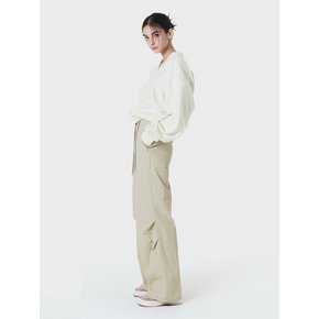 TWO-TUCK STRING SLIM WIDE PANTS BEIGE MBCSPA002BE