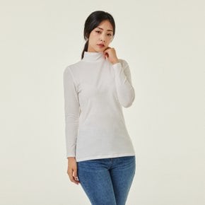 *정상가 25,900원*여 JAJU HEAT_코튼 모크넥 티셔츠_WHITE