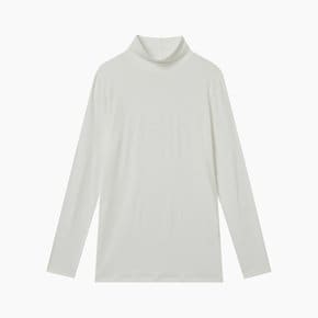 *정상가 25,900원*여 JAJU HEAT_코튼 모크넥 티셔츠_WHITE