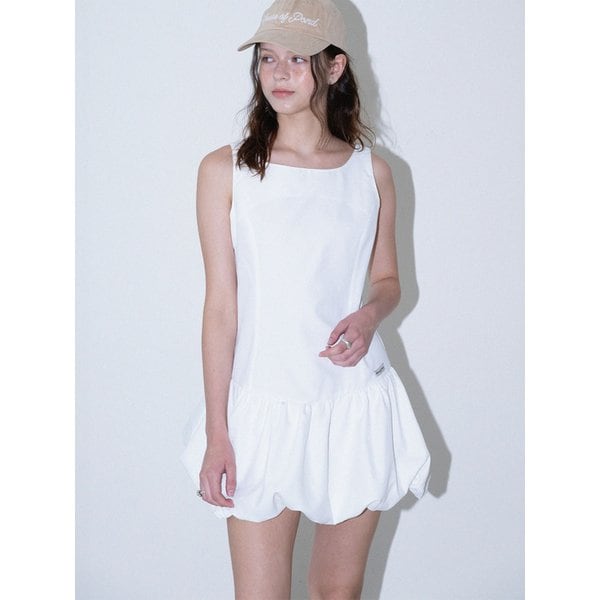 Volume Tencel Mini Dress_Ivory