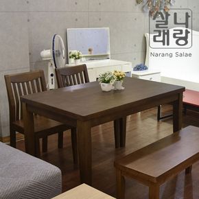 [나무이야기] 카라) 원목 4인 식탁세트 / 의자 2개, 벤치 1개 포함..[29987871]