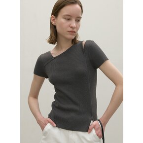 (T-6841)EDWIN UNBALANCED CUTOUT KNIT