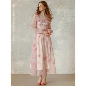 던드롭 DD_Pink fairy lotus chiffon dress