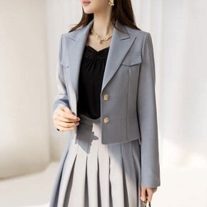[루이스엔젤] 에디즈 깔끔라인 쥬얼리버튼 세미크롭 자켓