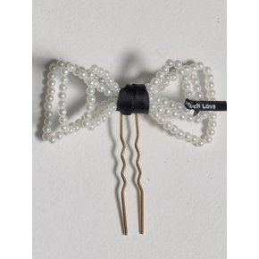 Pearl Beaded Bow Hair Stick_Ivory