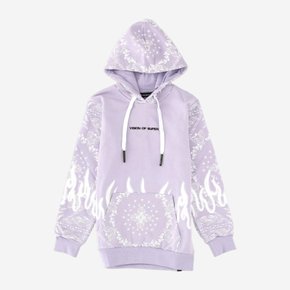[해외배송] 비전오브슈퍼 주니어 반다나 프린트 드로스트링 후드 티셔츠 VSK00029SFCK LILAC