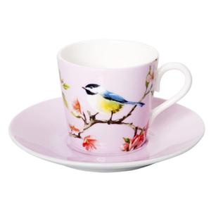  [해외직구] Dan Samuels 댄사무엘 블라썸 버드 파인 본 차이나 에스프레소 컵 앤 소서 세트 핑크 80ml Blossom Bird Fine Bone China Espresso Cup a