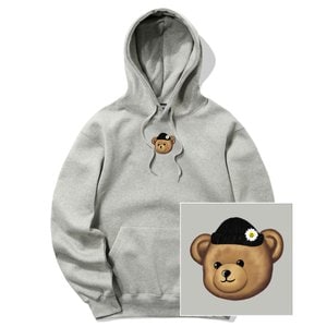 트립션 BEANIE BEAR LOGO 후드티 - 그레이