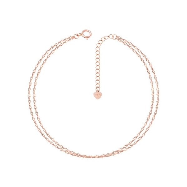 14K GOLD 로즈골드 두줄 트라이 체인 금 팔찌