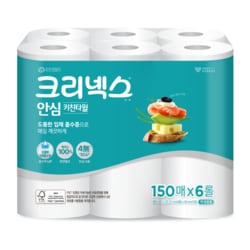 크리넥스 안심 클래식 키친타올 150매*6롤