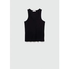 망고 스트랩 니트 탑 77090341 NEGRO