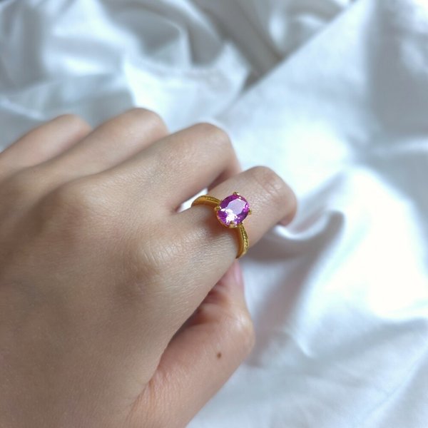 [가앤] 24k순금 핑크 스톤 반지 3.75g