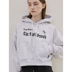 Gothic Crop Hoodie [White Melange]