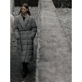 WOOL SHAWL COLLAR GOOSE DOWN LONG COAT