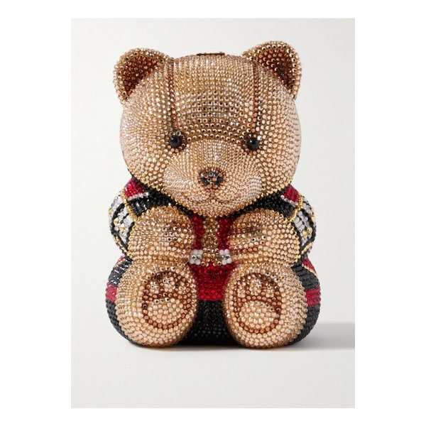 주디시 리버 쿠튀르 알버트 크리스털 장식 골드톤 클러치 레드 46376663162971295