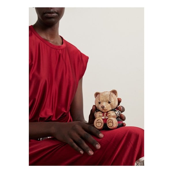 주디시 리버 쿠튀르 알버트 크리스털 장식 골드톤 클러치 레드 46376663162971295