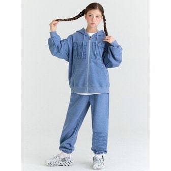 오실롯주니어 [SET] E17 기모 피그 스티치자수 셋업 (블루)