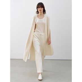 Boucle Knit Long Vest Ivory