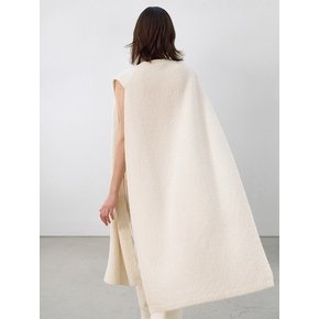 Boucle Knit Long Vest Ivory