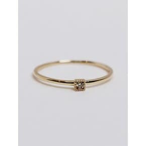 14K gold cognac diamond square ring