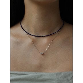 [Silver 925] Gem Necklace (Lapis)