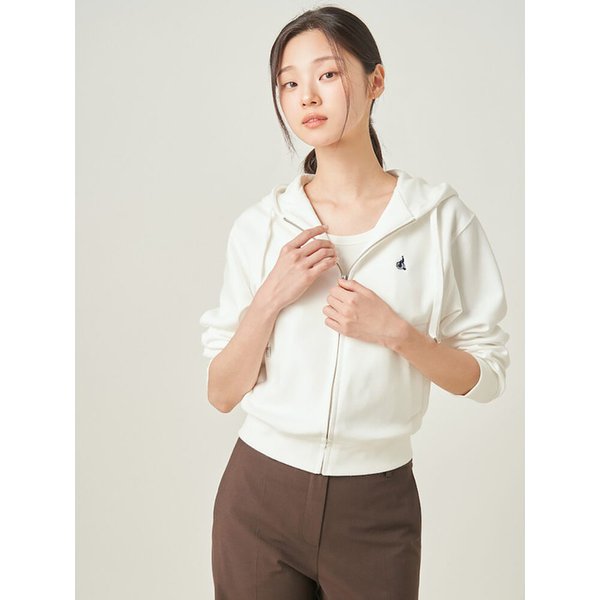 면 혼방 후드 집업  아이보리 (BF5841C030)