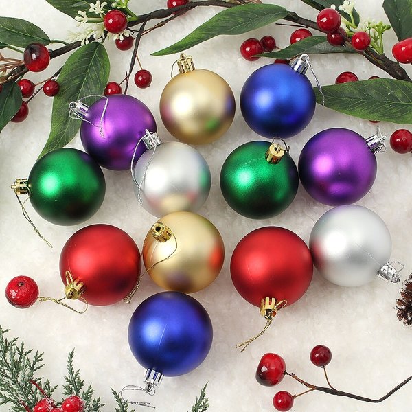 혼합 무광볼 12p세트(6cm) 트리 장식구슬