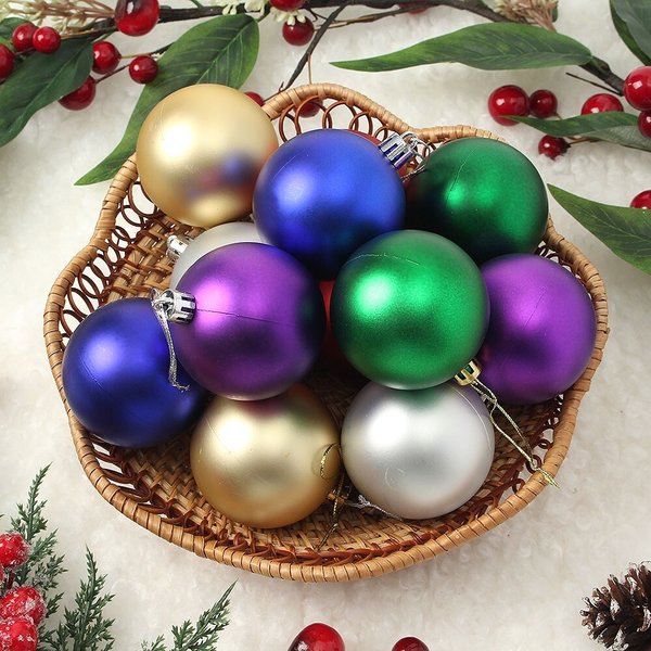 혼합 무광볼 12p세트(6cm) 트리 장식구슬