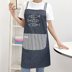 물망이 어린이집 앞치마 데님 원단 카페 앞치마